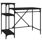 vidaXL Schreibtisch mit Regal Schwarz 105x50x90cm Holzwerkstoff Eisen