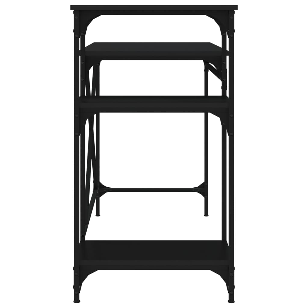 vidaXL Schreibtisch mit Regal Schwarz 105x50x90cm Holzwerkstoff Eisen