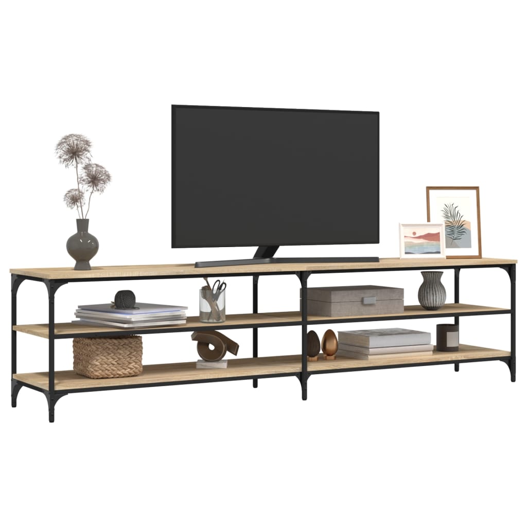 vidaXL TV-Schrank Sonoma-Eiche 200x30x50 cm Holzwerkstoff und Metall
