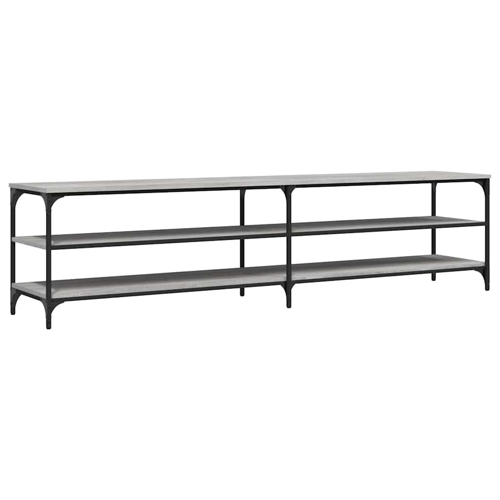 vidaXL TV-Schrank Grau Sonoma 200x30x50 cm Holzwerkstoff und Metall