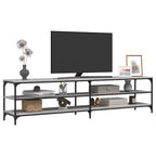vidaXL TV-Schrank Grau Sonoma 200x30x50 cm Holzwerkstoff und Metall