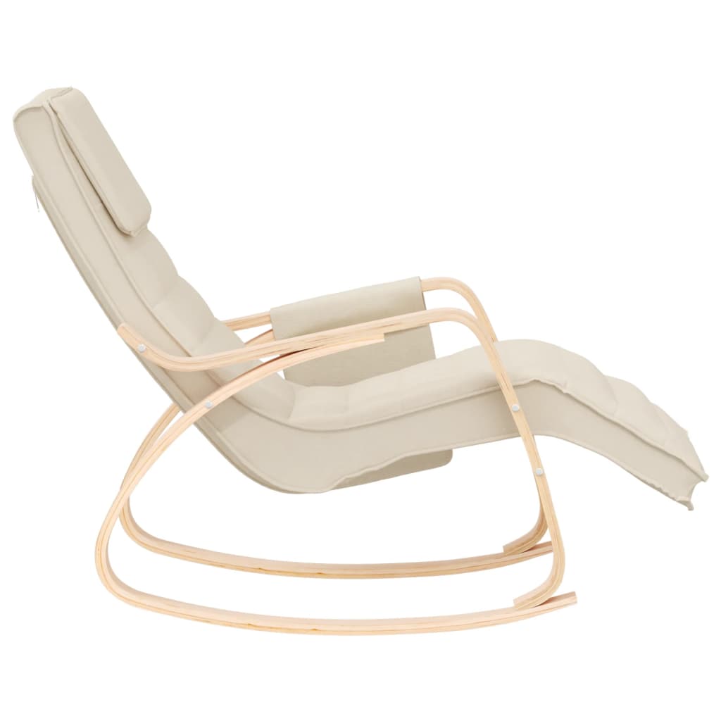 vidaXL Schaukelstuhl Creme Stoff
