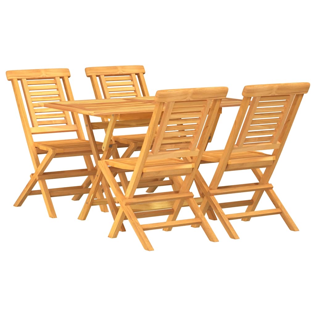 vidaXL 5-tlg. Garten-Essgruppe Massivholz Teak