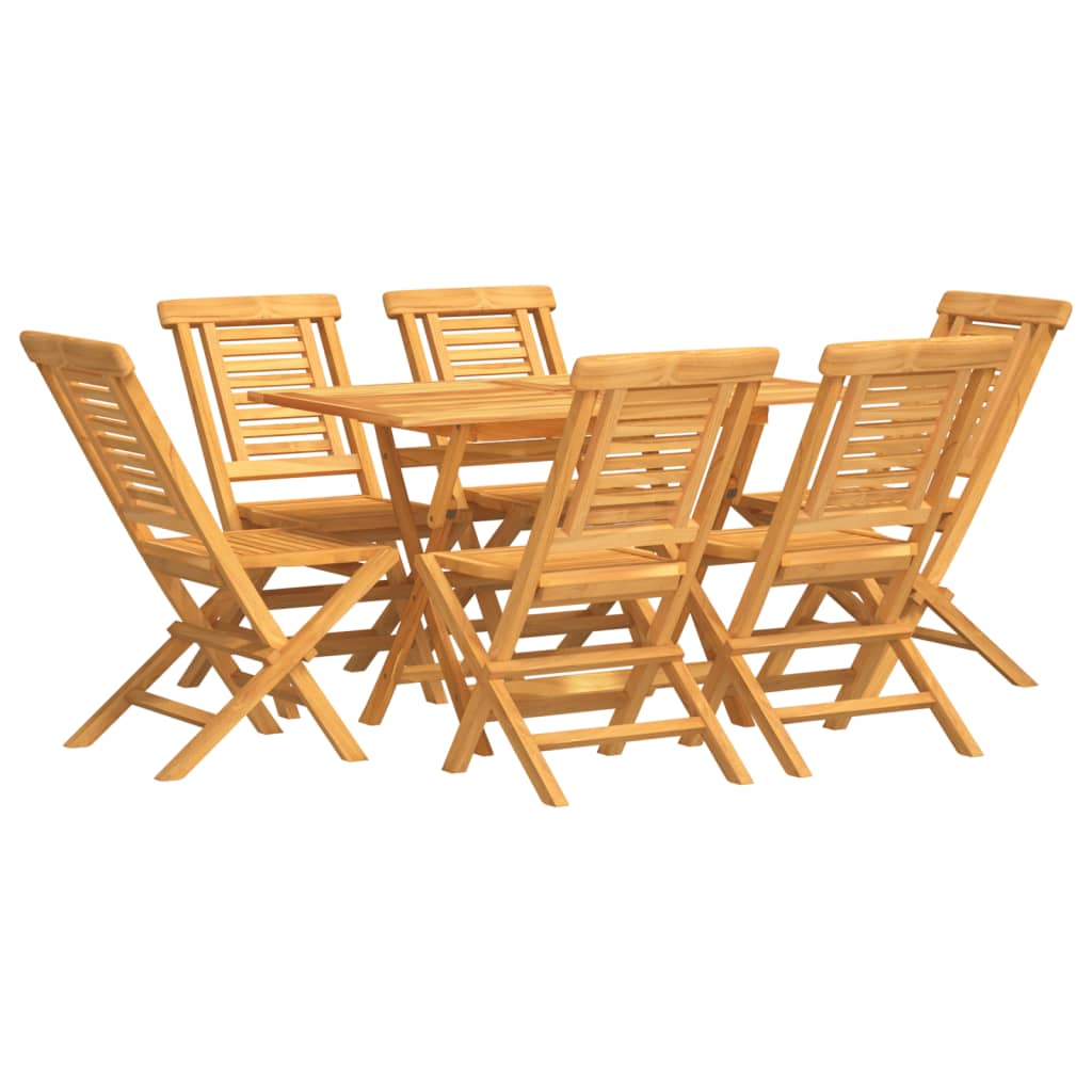vidaXL 7-tlg. Garten-Essgruppe Massivholz Teak