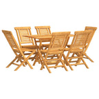 vidaXL 7-tlg. Garten-Essgruppe Massivholz Teak