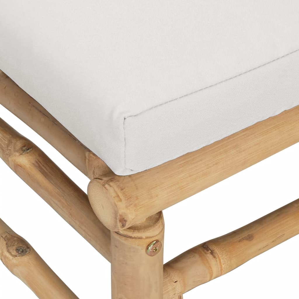 vidaXL Garten-Ecksofas mit Hellgrauen Kissen 2 Stk. Bambus