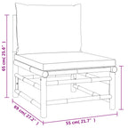 vidaXL 3-tlg. Garten-Lounge-Set mit Hellgrauen Kissen Bambus