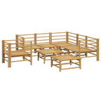 vidaXL 8-tlg. Garten-Lounge-Set mit Kissen Hellgrau Bambus