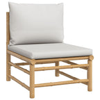 vidaXL 10-tlg. Garten-Lounge-Set mit Hellgrauen Kissen Bambus