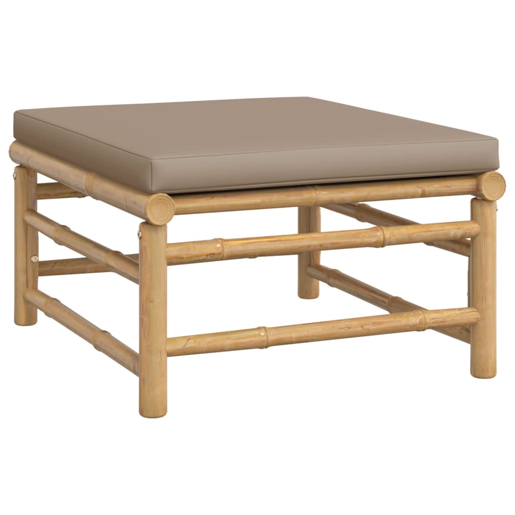 vidaXL 5-tlg. Garten-Lounge-Set mit Kissen Taupe Bambus