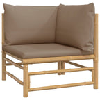 vidaXL Garten-Ecksofas mit Taupe Kissen 2 Stk. Bambus
