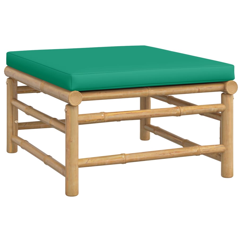 vidaXL 10-tlg. Garten-Lounge-Set mit Grünen Kissen Bambus