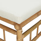 vidaXL Garten-Ecksofas mit Cremeweißen Kissen 2 Stk. Bambus