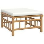 vidaXL 10-tlg. Garten-Lounge-Set mit Cremeweißen Kissen Bambus