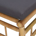 vidaXL Garten-Ecksofas mit Dunkelgrauen Kissen 2 Stk. Bambus