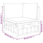 vidaXL 3-tlg. Garten-Lounge-Set mit Dunkelgrauen Kissen Bambus