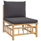 vidaXL 10-tlg. Garten-Lounge-Set mit Dunkelgrauen Kissen Bambus
