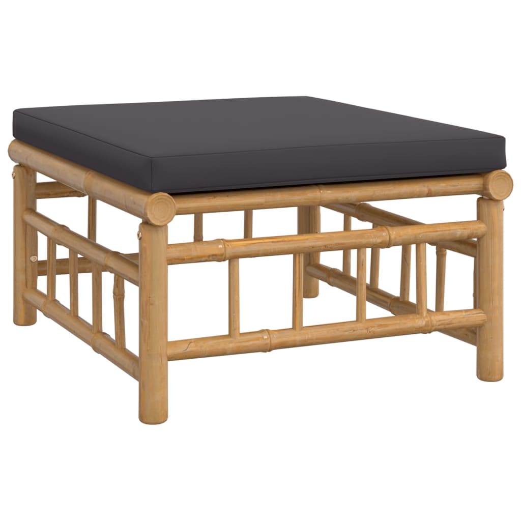 vidaXL 11-tlg. Garten-Lounge-Set mit Dunkelgrauen Kissen Bambus