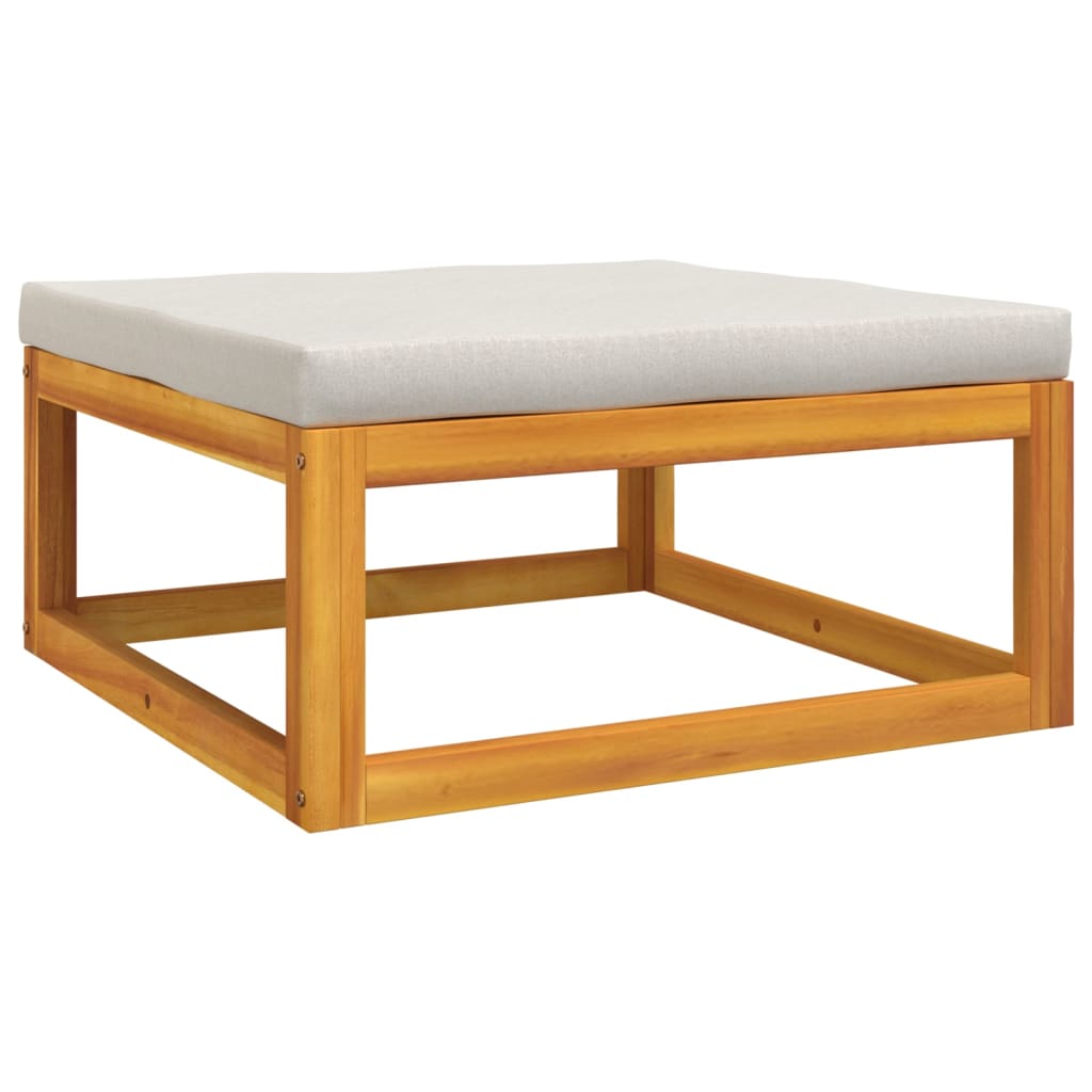 vidaXL 10-tlg. Garten-Lounge-Set mit Hellgrauen Kissen Massivholz