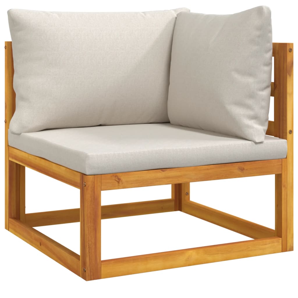 vidaXL 12-tlg. Garten-Lounge-Set mit Hellgrauen Kissen Massivholz