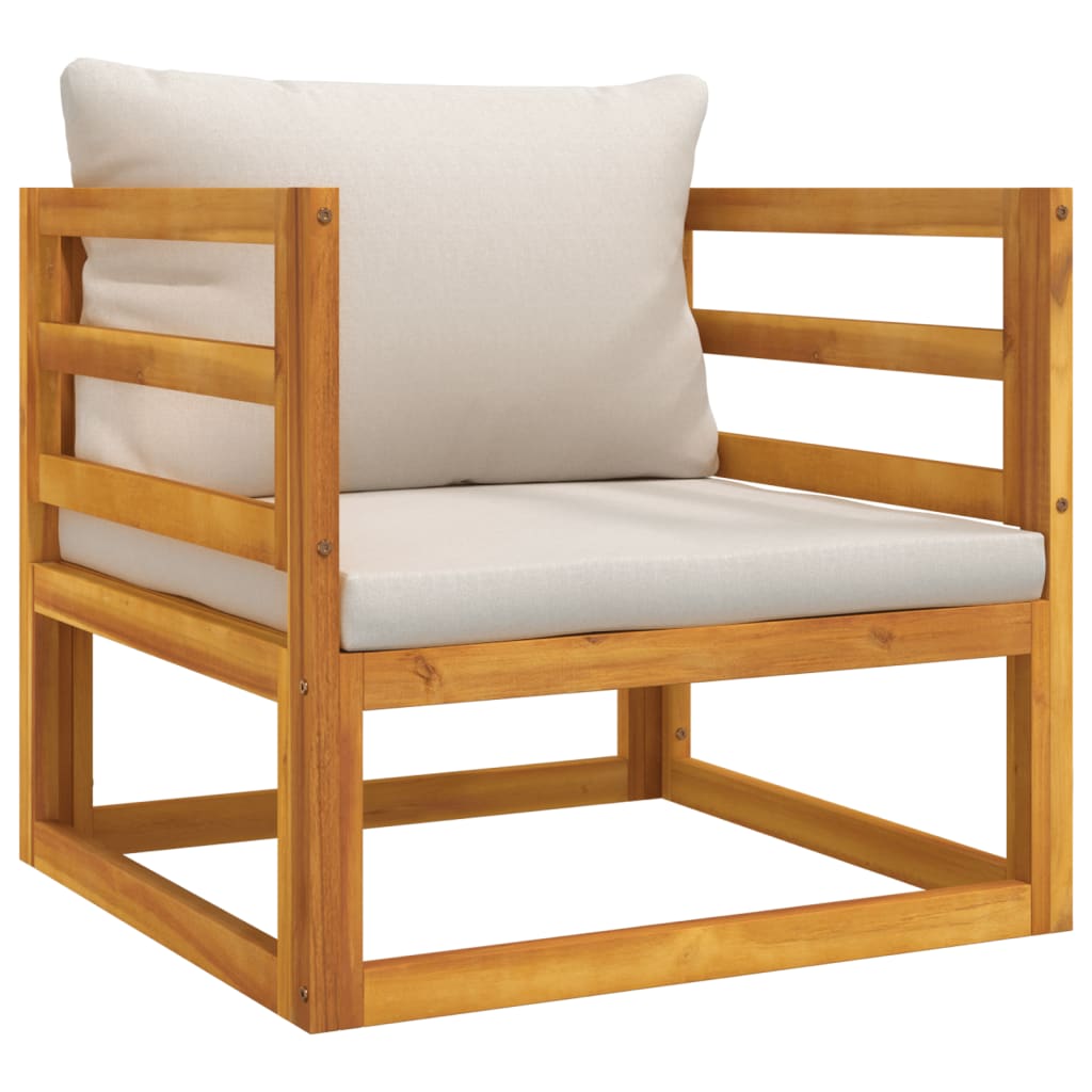 vidaXL 12-tlg. Garten-Lounge-Set mit Hellgrauen Kissen Massivholz