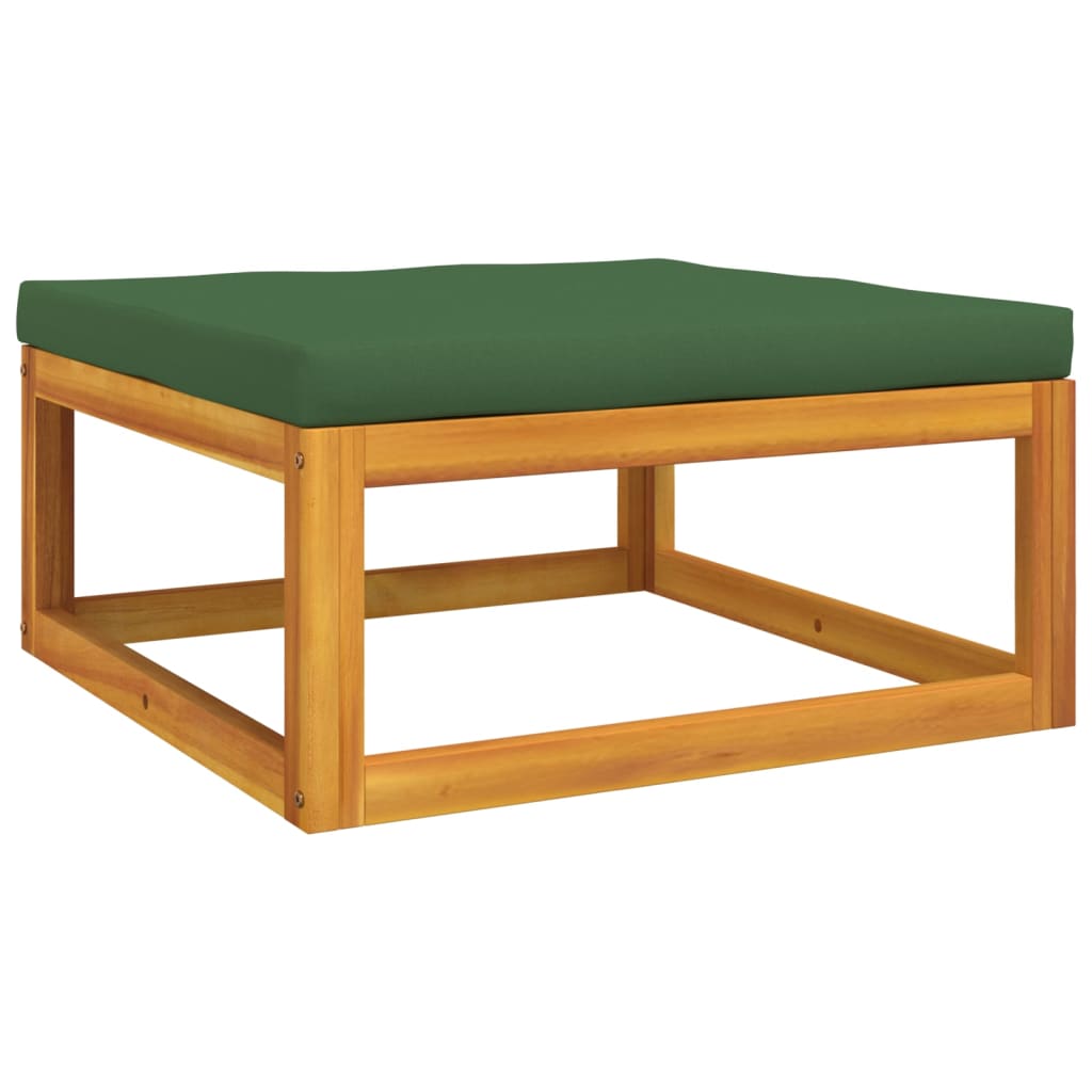 vidaXL 6-tlg. Garten-Lounge-Set mit Grünen Kissen Massivholz