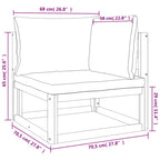 vidaXL 4-tlg. Garten-Lounge-Set mit Grünen Kissen Massivholz