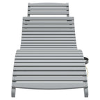 vidaXL Sonnenliegen 2 Stk. mit Tisch Grau Massivholz Akazie