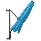 vidaXL Wand-Sonnenschirm mit LEDs Meerblau 290 cm