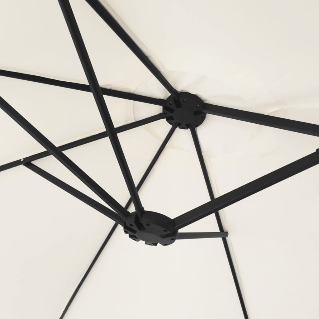 vidaXL Doppelsonnenschirm Sandweiß 449x265 cm