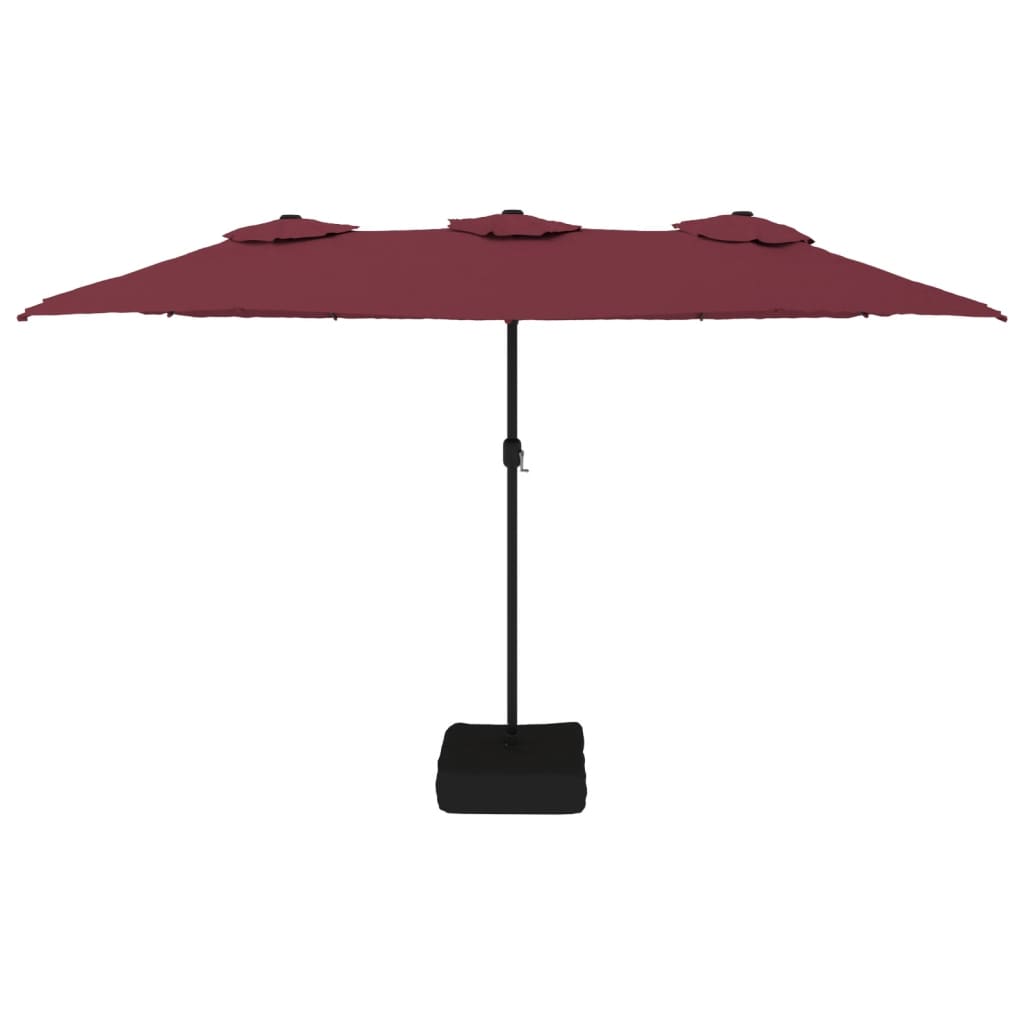 vidaXL Doppel-Sonnenschirm Bordeauxrot 449x265 cm