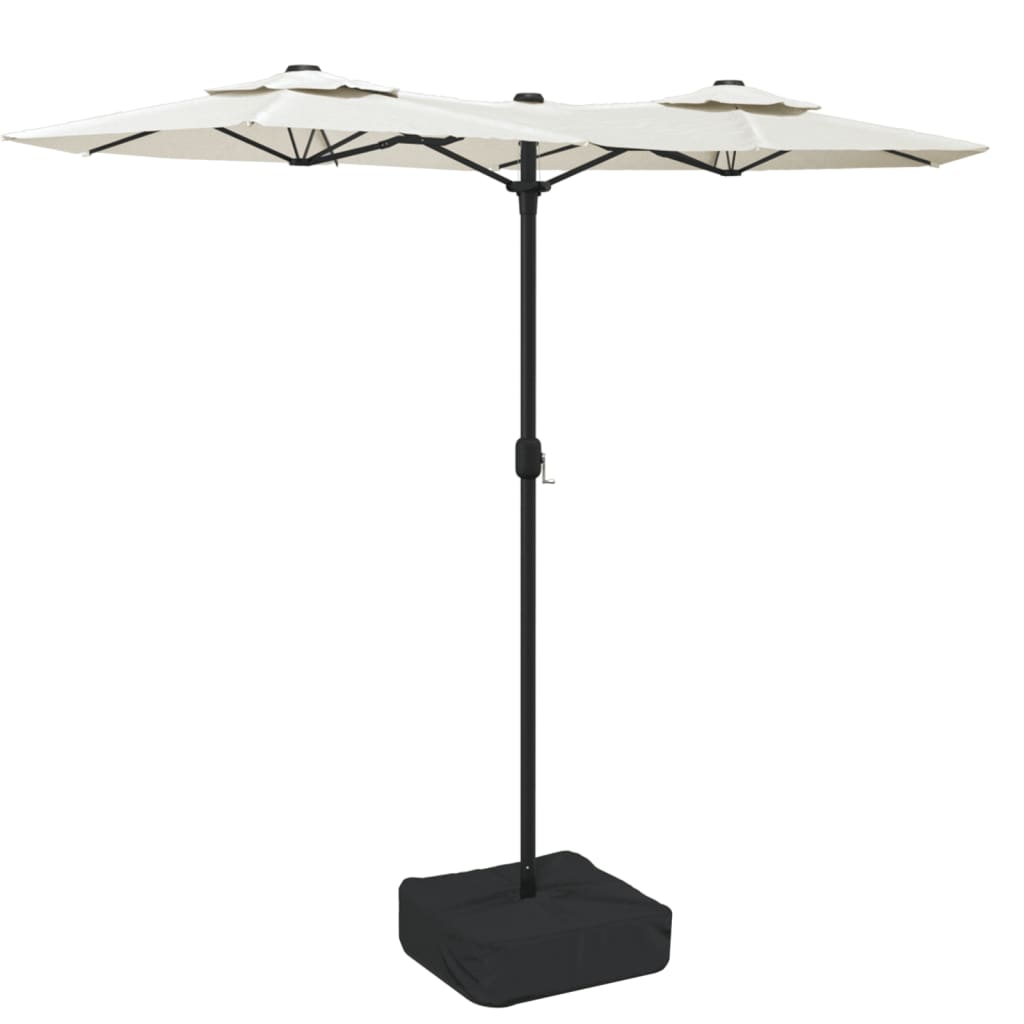 vidaXL Doppel-Sonnenschirm Sandweiß 316x145 cm