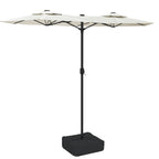 vidaXL Doppel-Sonnenschirm Sandweiß 316x145 cm