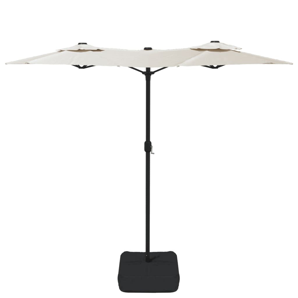 vidaXL Doppel-Sonnenschirm Sandweiß 316x145 cm