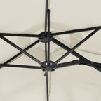 vidaXL Doppel-Sonnenschirm Sandweiß 316x145 cm