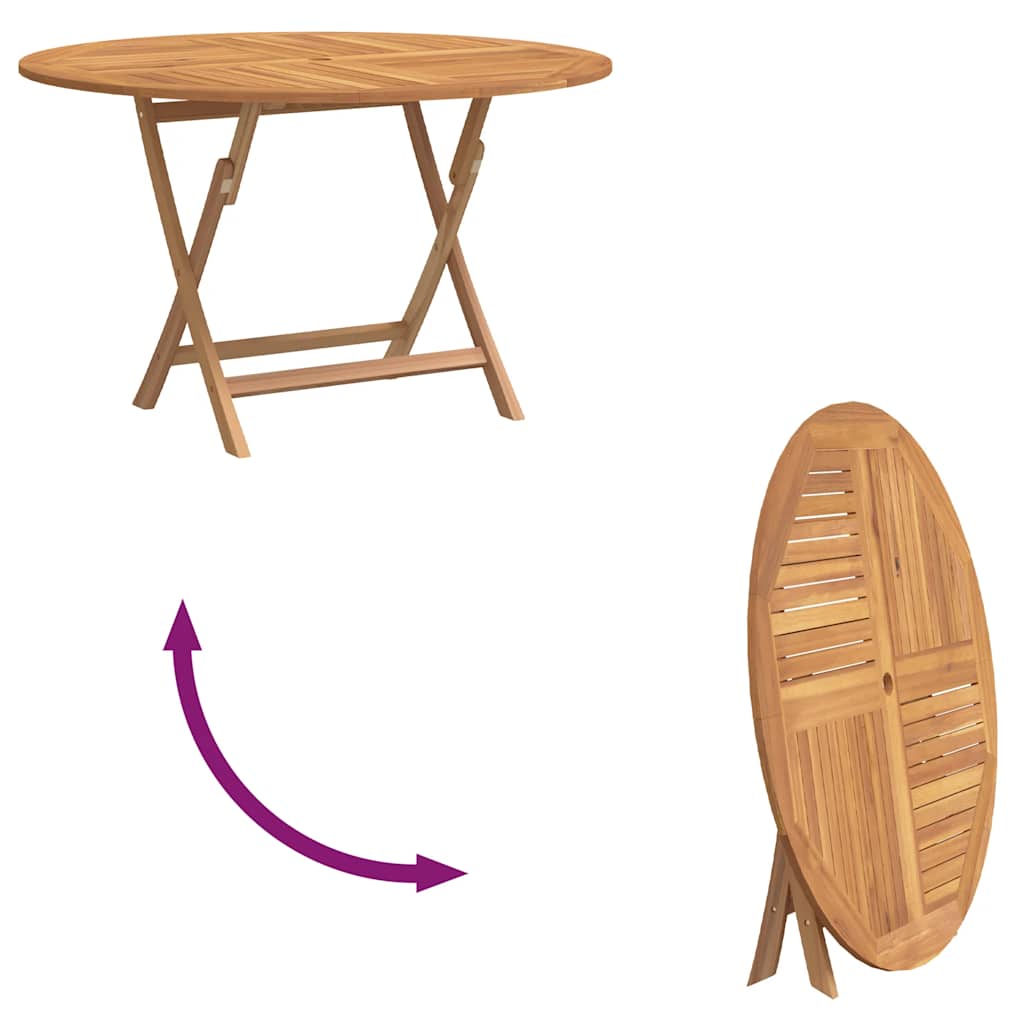 vidaXL Gartentisch Klappbar Ø 110x75 cm Massivholz Teak