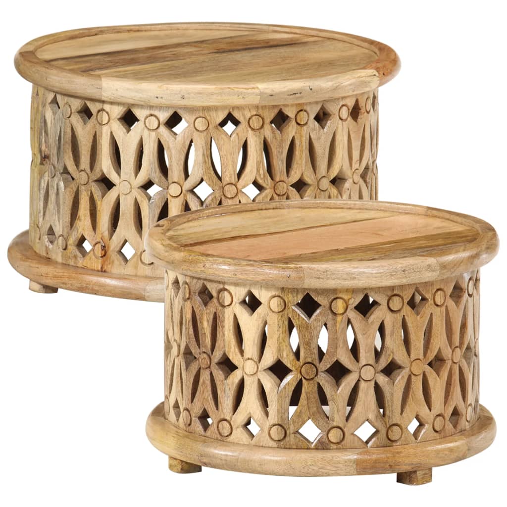 vidaXL 2-tlg. Couchtisch-Set Massivholz Mango