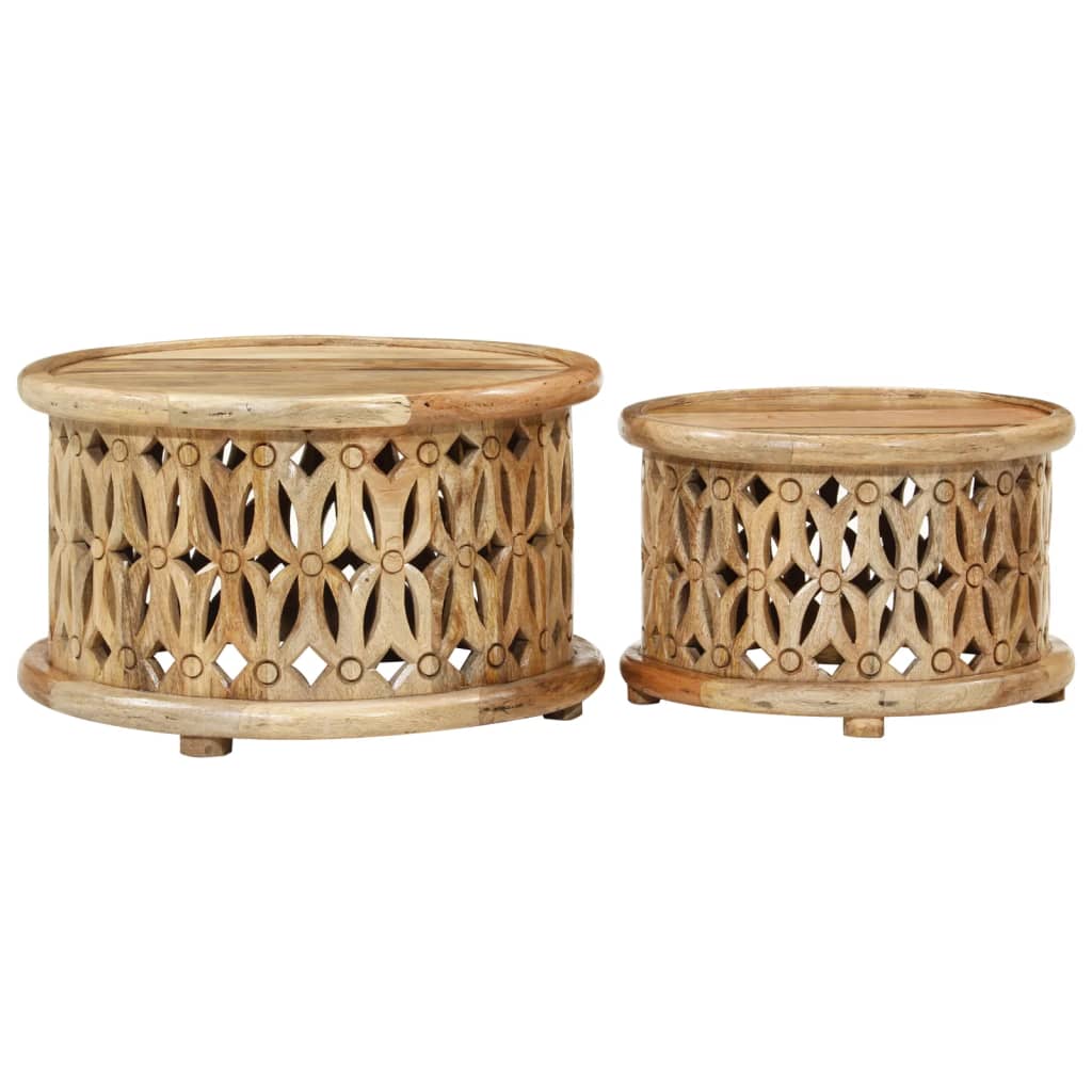 vidaXL 2-tlg. Couchtisch-Set Massivholz Mango