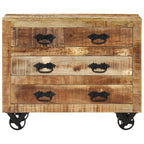 vidaXL Sideboard mit 3 Schubladen 80x30x65 cm Massives Raues Mangoholz