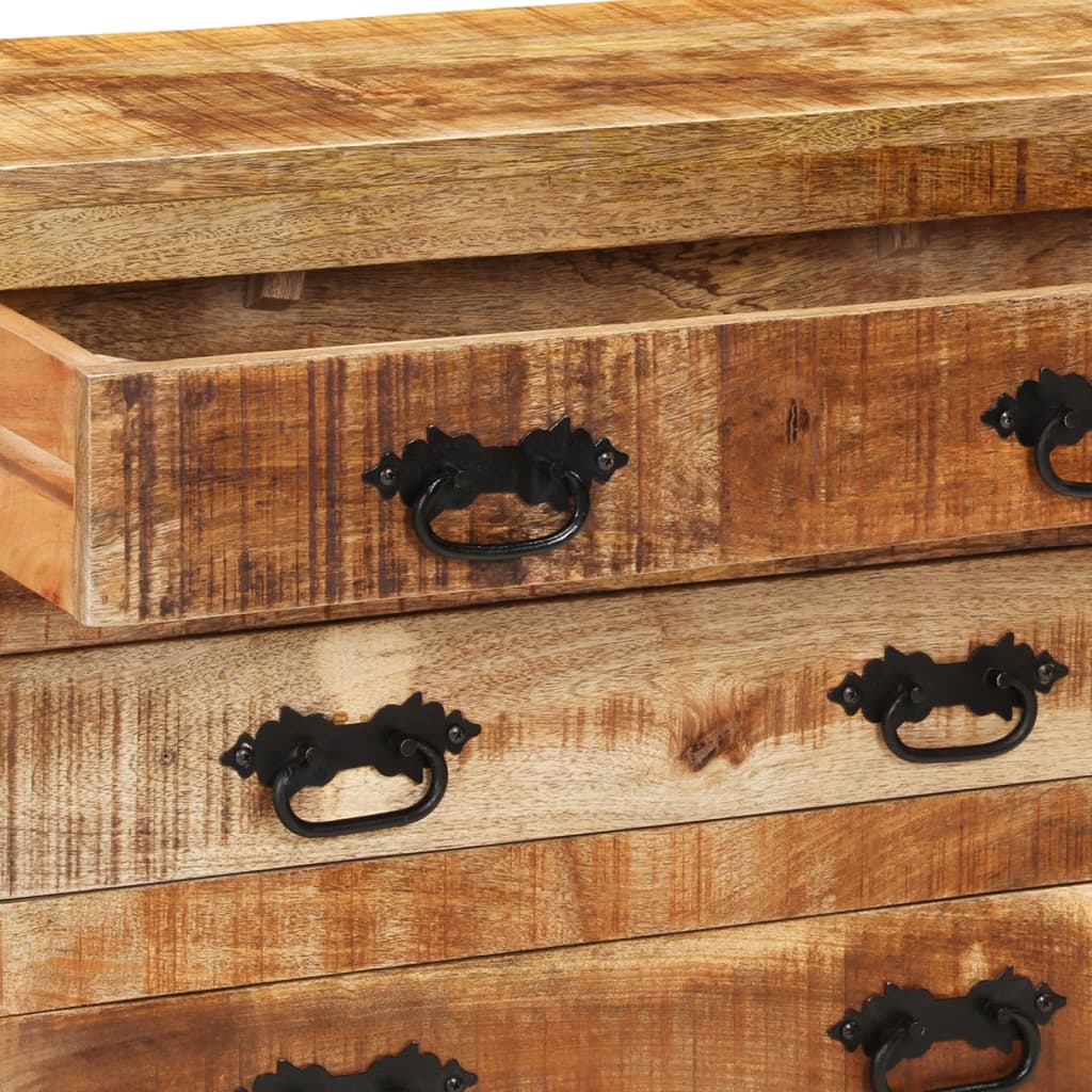 vidaXL Sideboard mit 3 Schubladen 80x30x65 cm Massives Raues Mangoholz