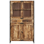 vidaXL Highboard 100x40x175 cm Massives Raues Mangoholz