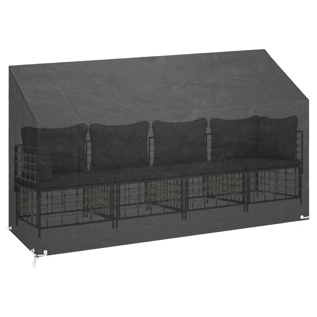 vidaXL Abdeckung für Gartenbank 12 Ösen 210x70x70/88 cm Polyethylen