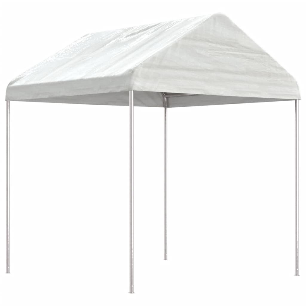 vidaXL Pavillon mit Dach Weiß 4,46x2,28x2,69 m Polyethylen