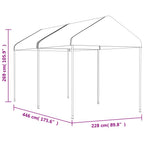 vidaXL Pavillon mit Dach Weiß 4,46x2,28x2,69 m Polyethylen