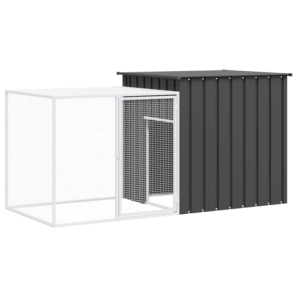 vidaXL Kaninchenkäfig Anthrazit 200x91x100 cm Verzinkter Stahl