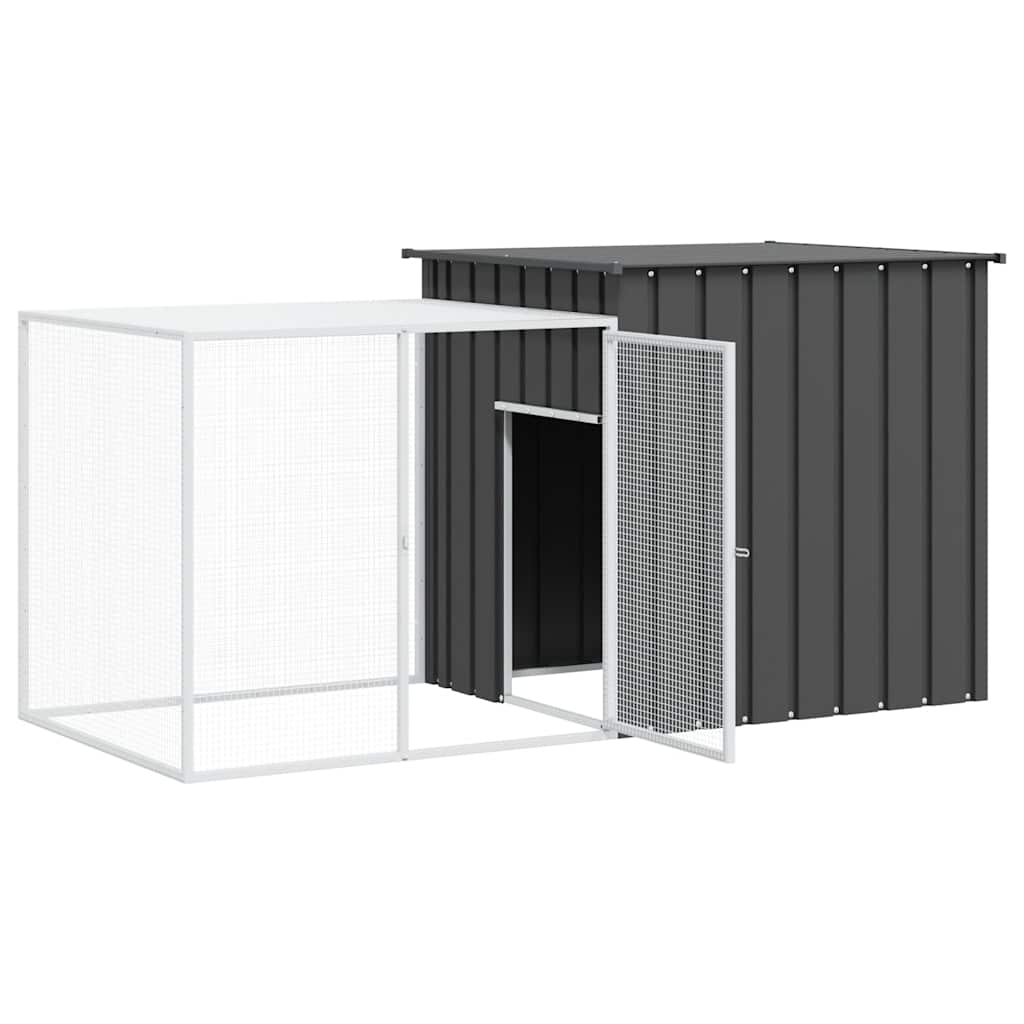 vidaXL Kaninchenkäfig Anthrazit 200x91x100 cm Verzinkter Stahl