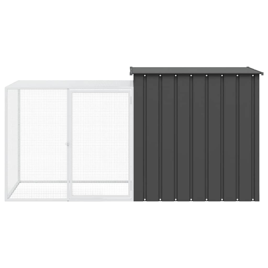vidaXL Kaninchenkäfig Anthrazit 200x91x100 cm Verzinkter Stahl