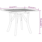 vidaXL Gartentisch 85x85x75 cm Massivholz Akazie