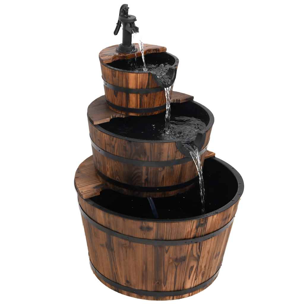 vidaXL Gartenbrunnen mit Pumpe 60x60x94 cm Massivholz Tanne