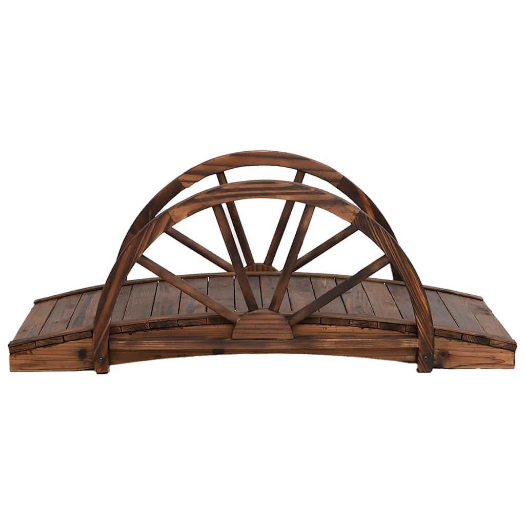 vidaXL Gartenbrücke mit Rad-Design 99x50x38 cm Massivholz Tanne